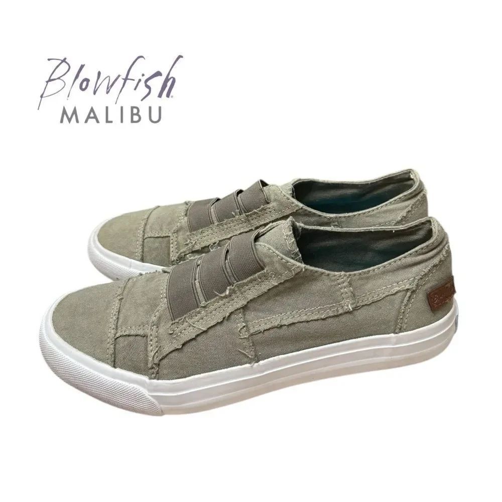 Blowfish Malibu Women's Maura Slip-on Canvas Distressed Sneakers 10